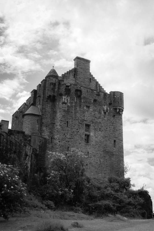 Side view of 13th century Eilean Donan Castle