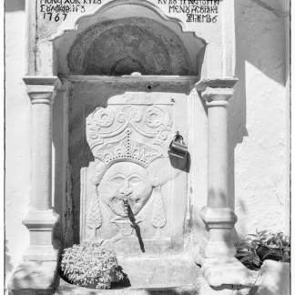 Carved Stone Fountain with Greek Inscriptions, Greece Canvas Art Prints