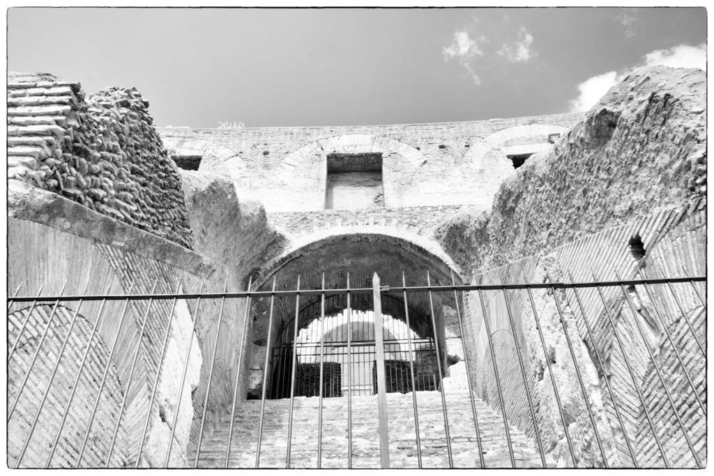 Inside the Colosseum in infrared photography, Italy Framed Art Prints