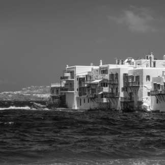 Mykonos Little Venice Balconies Over the Sea, Greece Framed Art Prints