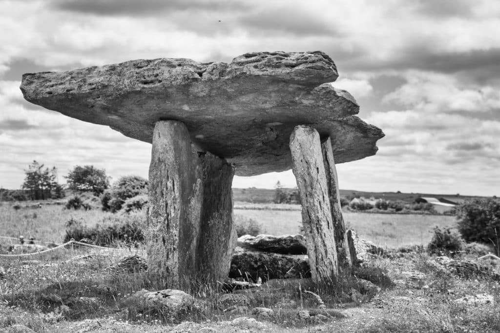 Poulnabrone Dolmen, Ireland Black and White Prints