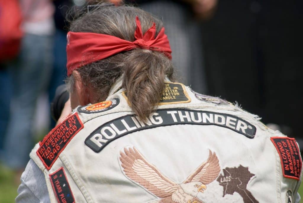 Rolling Thunder Vest at the Vietnam Veterans Memorial, Washington DC, Washington DC Memorial Day Photography