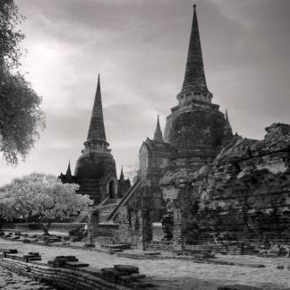 Temples ruins of Wat Phra Si , Sanphet, Ayutthaya, Thailand Canvas Art Print